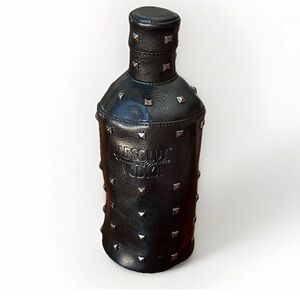 Y2K Absolut Vodka Black faux Leather Stud Rocker Bottle limited  bar Mancave